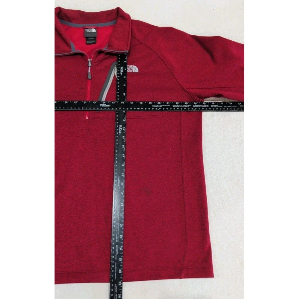 The North Face 1/4 Zip Sweater Pull Over Heather Red Hike Camp Outdoor Men's XL
